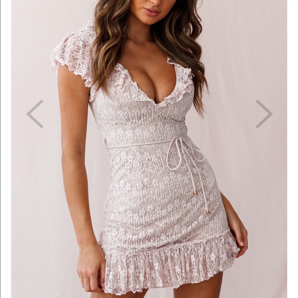 Selfie Leslie Florence Ruffle Trim Lace Dress